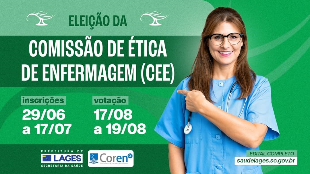 Lages abre inscrições para formar Comissão de Ética de Enfermagem com foco em qualidade e boas práticas