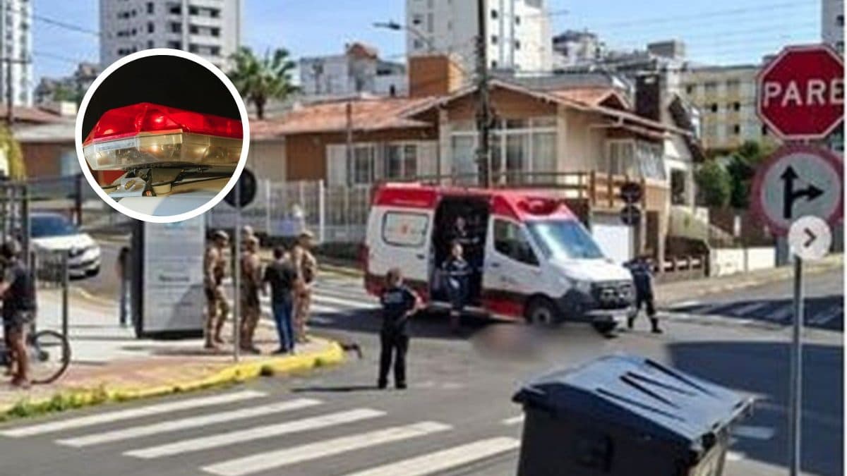 Homem em surto persegue crianças na saída de escola, avança contra policial e é baleado em cidade de SC