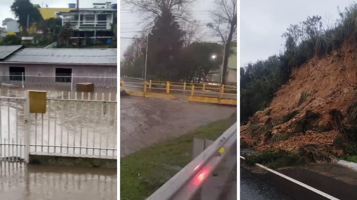 Chuva intensa assola Serra Catarinense: inundações, barreiras e pontes submersas em Lages
